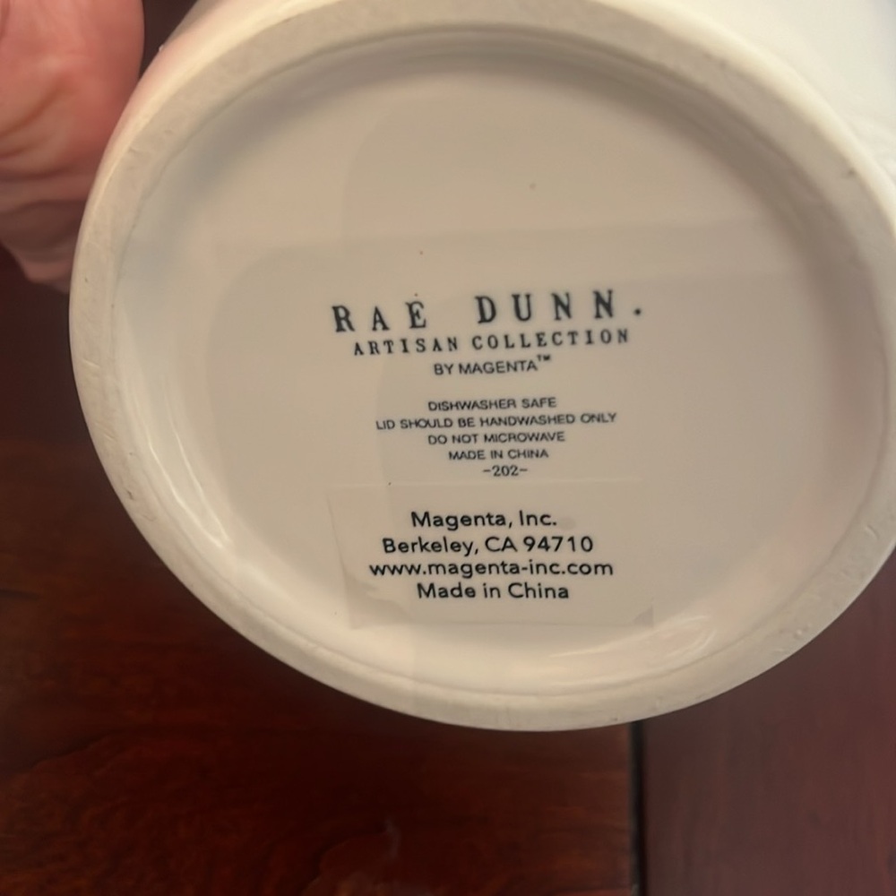 Rae Dunn NWT sugar π ceramic holder with wooden insulated top - Picture 4 of 4